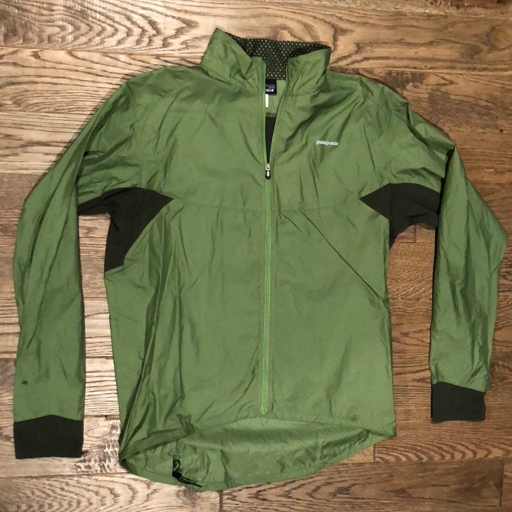 Patagonia Green Performance Jacket with Dark Olive Accents